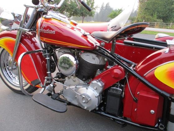 1947 Indian Chief Rainbow With Sidecar Original